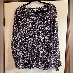 C&C California Navy and Pink Patterned Skirt